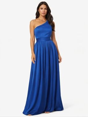 long one-shoulder bridesmaid dress with ruffles white by vera wang A-Line/Princess One-Shoulder Long Bridesmaid Dresses With Split Side main image 0